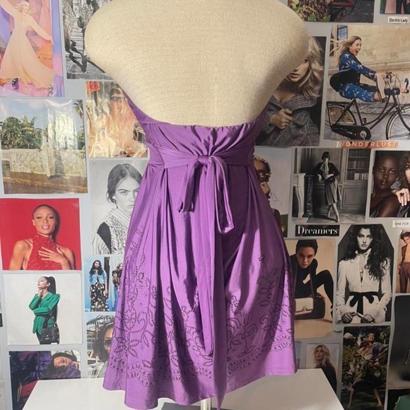 Vintage y2k Strapless Purple Dress - Picture 3 of 4